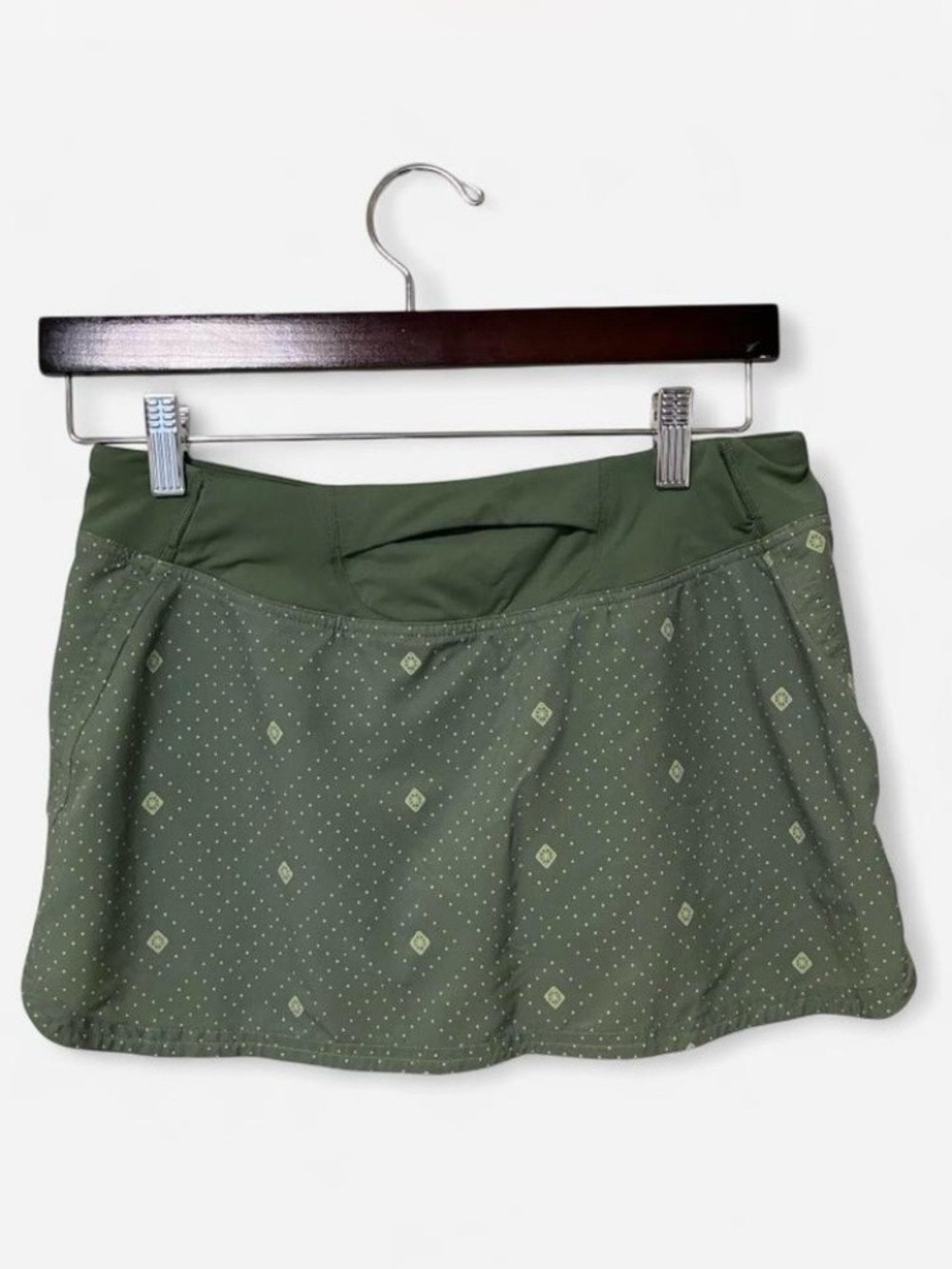 Patagonia Olive Green Printed Active Skort Drawstring Waist Women’s Size Small - Picture 3 of 8